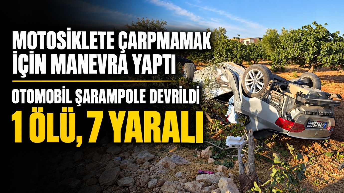 Gaziantep’te otomobil şarampole devrildi: 1 ölü, 7 yaralı