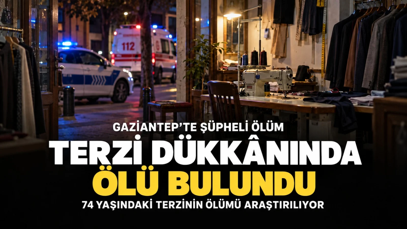 Gaziantep’te şüpheli ölüm: terzi dükkânında ölü bulundu