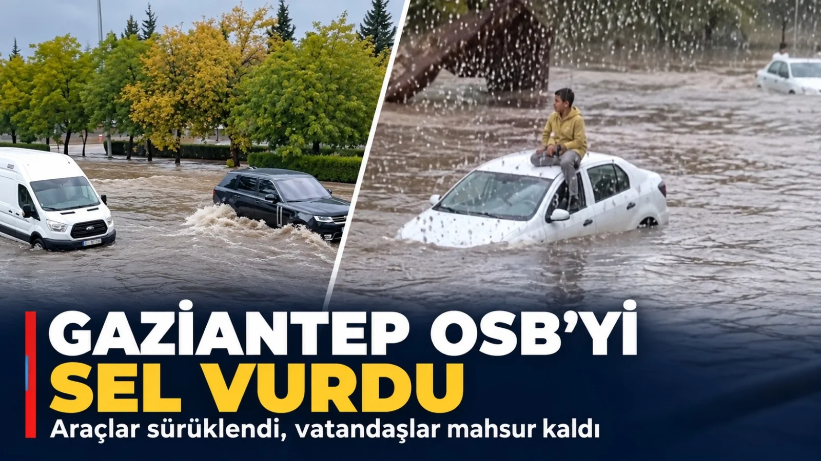 Gaziantep OSB'yi sel vurdu
