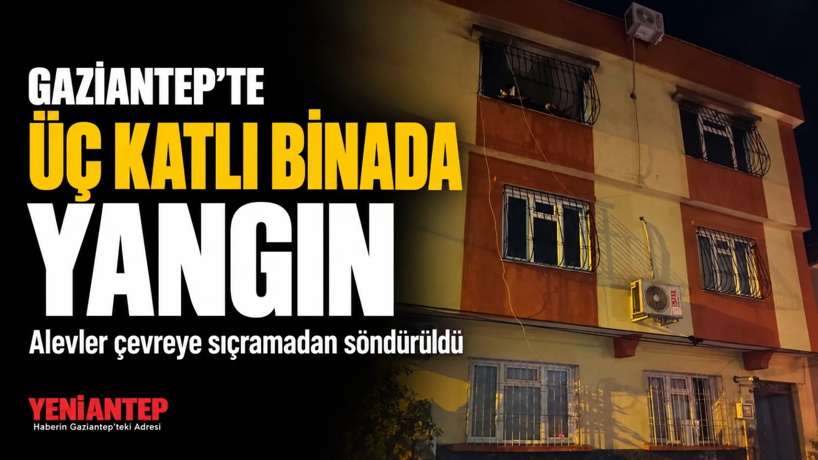 Gaziantep'te 3 katlı binada yangın
